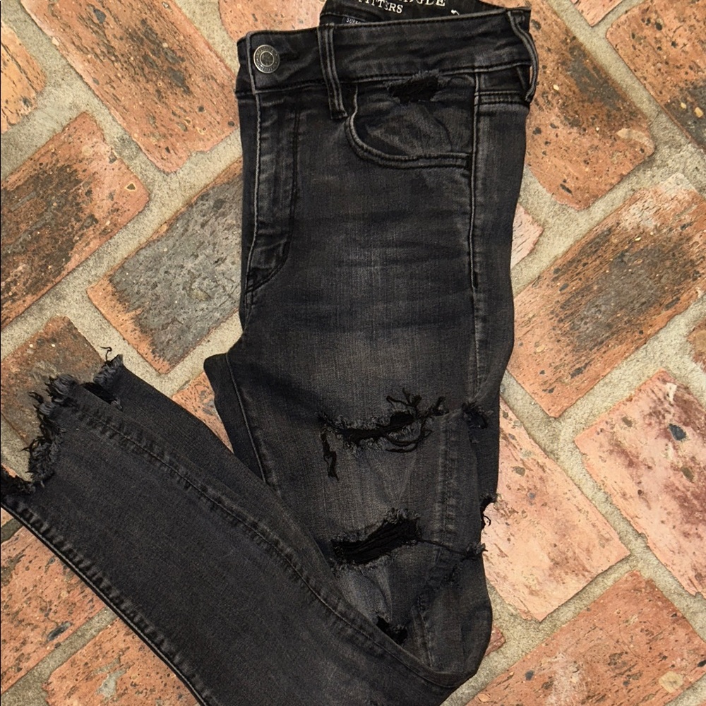 AE Distressed Black Jeans